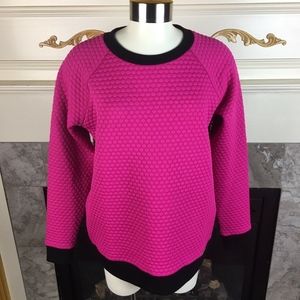 MICHAEL KORS S Pink Textured Crew Neck Sweatshirt